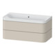 Duravit Meuble vasque Happy D.2 Plus 97,5x49 cm, sans trou robinet, taupe mat, 2 tiroirs-1