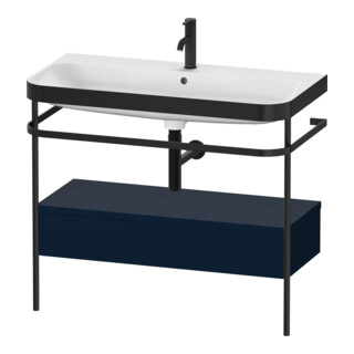 Duravit Meuble vasque Happy D.2 Plus 97,5x49cm, 1 robinet, bleu mat, avec console, 1 tiroir