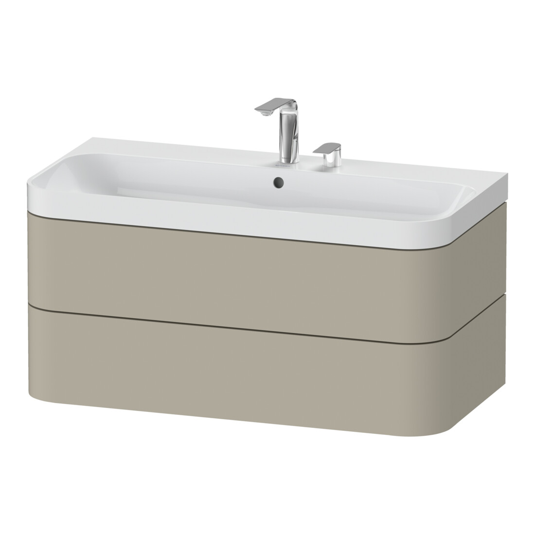 Duravit Meuble vasque Happy D.2 Plus 97,5x49cm, 2 tiroirs, Tau satiné