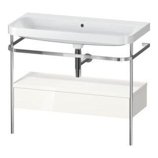 Duravit Meuble vasque Happy D.2 Plus 97,5x49cm, sans trop-plein, blanc, avec console, 1 tiroir