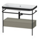 Duravit Meuble vasque Happy D.2 Plus 97,5x49cm, sans trop-plein, gris mat, avec console, 1 tiroir-1