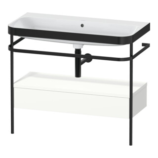 Duravit Meuble vasque Happy D.2 Plus 97,5x49cm, sans trou, blanc mat, avec console, 1 tiroir