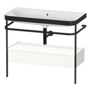 Duravit Meuble vasque Happy D.2 Plus 97,5x49cm, sans trou, blanc mat, avec console, 1 tiroir