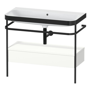 Duravit Meuble vasque Happy D.2 Plus 97,5x49cm, sans trou, blanc mat, avec console, 1 tiroir