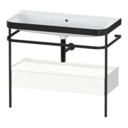 Duravit Meuble vasque Happy D.2 Plus 97,5x49cm, sans trou, blanc mat, avec console, 1 tiroir