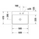 Duravit Meuble vasque sablé DuraSquare 60x47 cm, sans trop-plein, avec vidage, sans trou de robinet, blanc-4