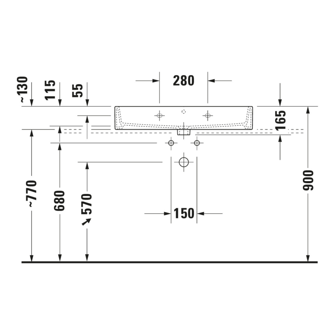 Duravit Meuble vasque sablé Vero Air 80x47 cm, blanc, m HL, ÜL, plan robinetterie