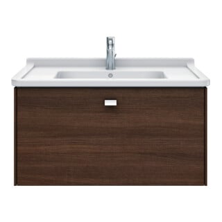 Duravit Meuble vasque Starck 3 85x48,5 cm, blanc, avec trop-plein, plan troué
