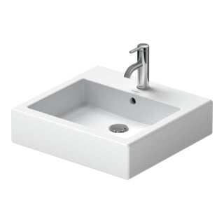 Duravit Meuble vasque Vero 50x47 cm, blanc, fermé, avec trou robinet, trop-plein, trou siphon