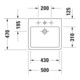 Duravit Meuble vasque Vero 50x47 cm, blanc, fermé, avec trou robinet, trop-plein, trou siphon