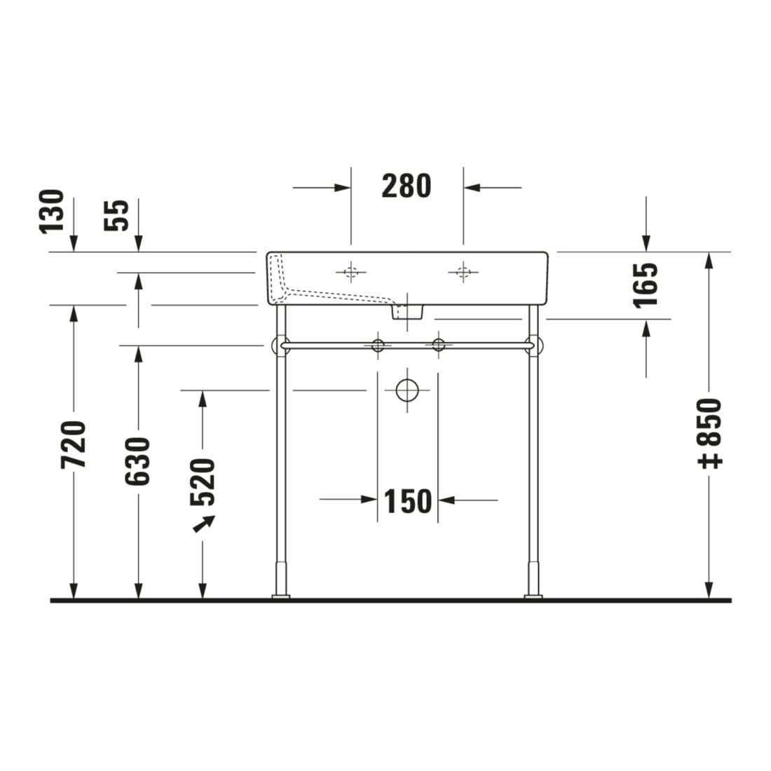 Duravit Meuble vasque Vero 70x47 cm, blanc, sans trop-plein, sans robinetterie, sans perçage robinet