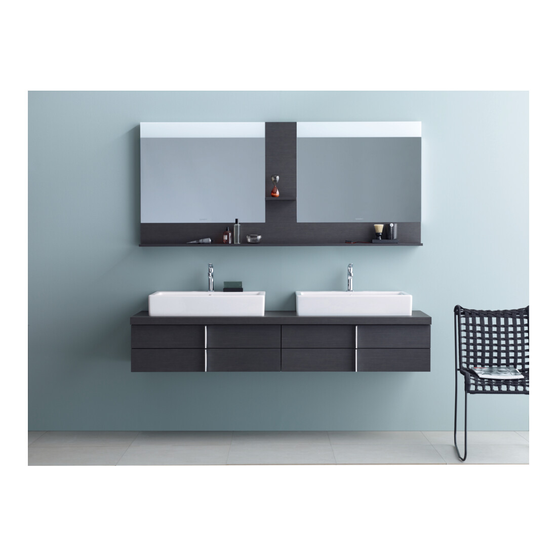 Duravit Meuble vasque Vero 70x47 cm, blanc, sans trop-plein, sans robinetterie, sans perçage robinet
