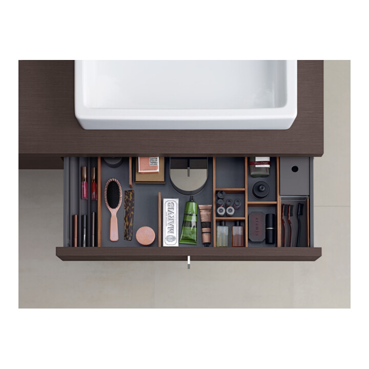 Duravit Meuble vasque Vero 70x47 cm, blanc, sans trop-plein, sans robinetterie, sans perçage robinet