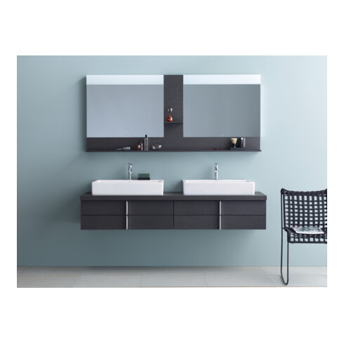 Duravit Meuble vasque Vero 70x47 cm, blanc, sans trop-plein, sans robinetterie, sans perçage robinet