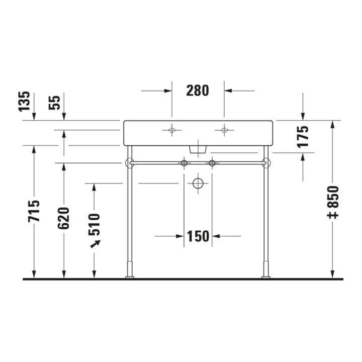 Duravit Meuble vasque Vero 80x47 cm, blanc, avec trop-plein et perçage robinet