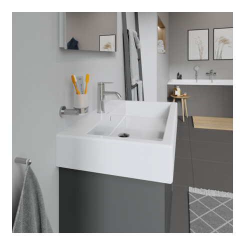 Duravit Meuble vasque Vero 80x47 cm, blanc, avec trop-plein et perçage robinet
