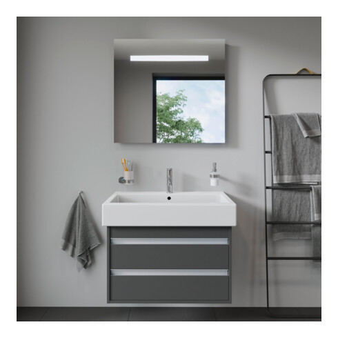 Duravit Meuble vasque Vero 80x47 cm, blanc, avec trop-plein et perçage robinet