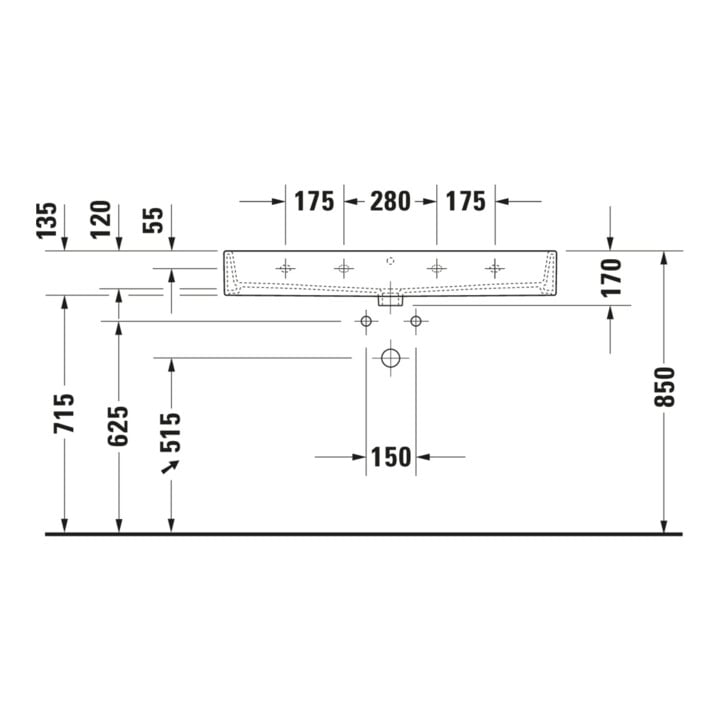 Duravit Meuble vasque Vero Air 100x47 cm, blanc, avec trou robinet, sans trop-plein, avec trou lavabo