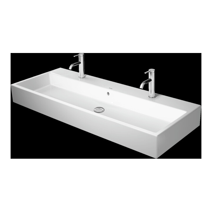 Duravit Meuble vasque Vero Air 120x47 cm, blanc, 2 trous, plan avec perçage robinet
