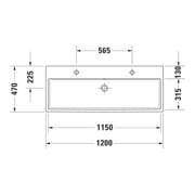 Duravit Meuble vasque Vero Air 120x47 cm, blanc, 2 trous, plan avec perçage robinet-4