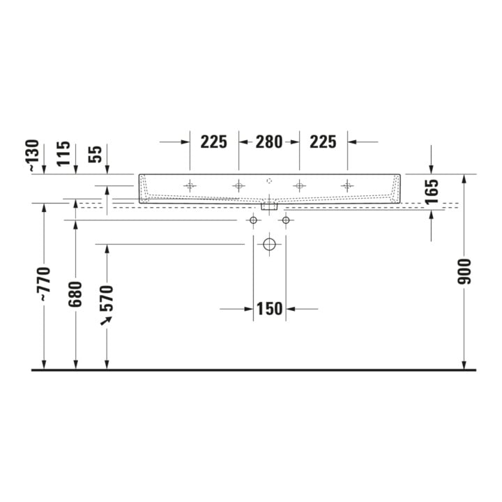 Duravit Meuble vasque Vero Air 120x47 cm, blanc, m HL, ÜL, plan vasque avec trou robinet