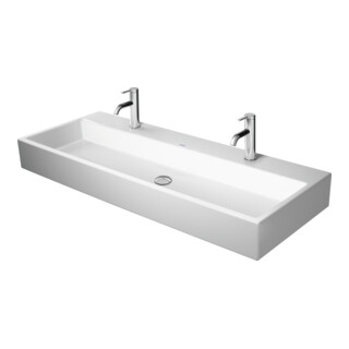 Duravit Meuble vasque Vero Air 120x47cm, blanc, 2 trous, sans trop-plein, avec trop-plein oblique