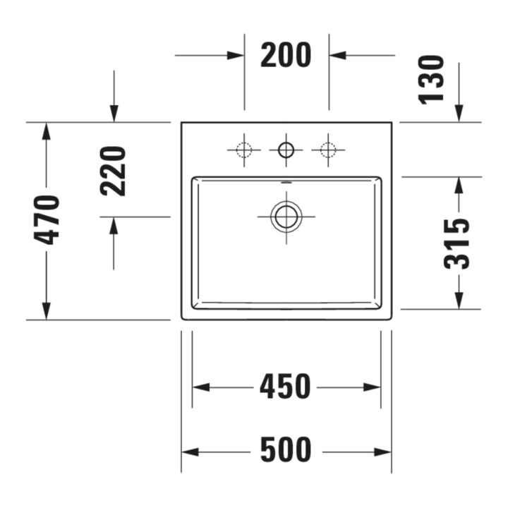 Duravit Meuble vasque Vero Air 50x47 cm, blanc, m HL, ÜL, plan robinetterie