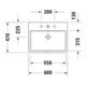 Duravit Meuble vasque Vero Air 60x47, blanc, sans trou robinet, avec plan robinetterie