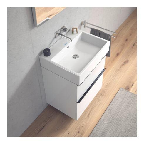 Duravit Meuble vasque Vero Air 60x47, blanc, sans trou robinet, avec plan robinetterie