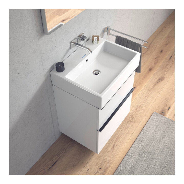 Duravit Meuble vasque Vero Air 60x47, blanc, sans trou robinet, avec plan robinetterie