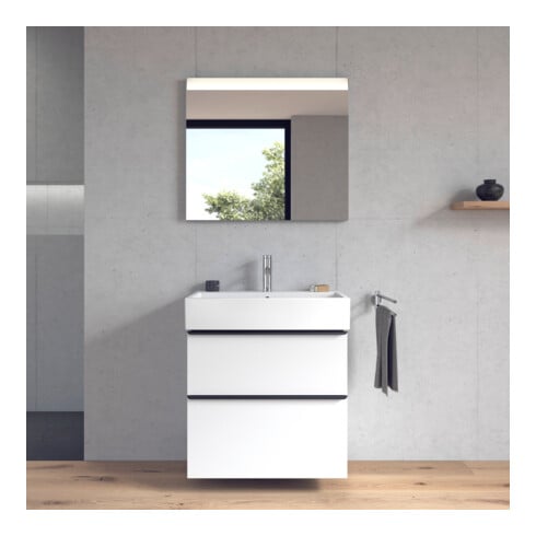 Duravit Meuble vasque Vero Air 70x47 cm, blanc, avec trop-plein, perçage robinetterie