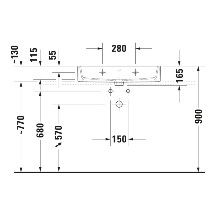 Duravit Meuble vasque Vero Air 70x47 cm, blanc, m HL, ÜL, plan vasque avec trou robinet