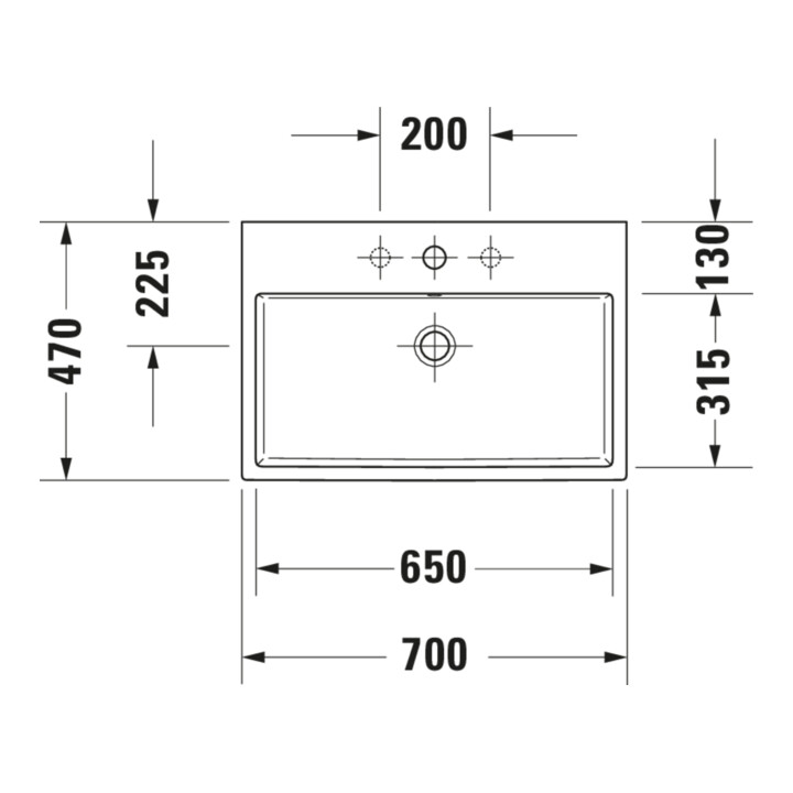 Duravit Meuble vasque Vero Air 70x47 cm, blanc, m HL, ÜL, plan vasque avec trou robinet