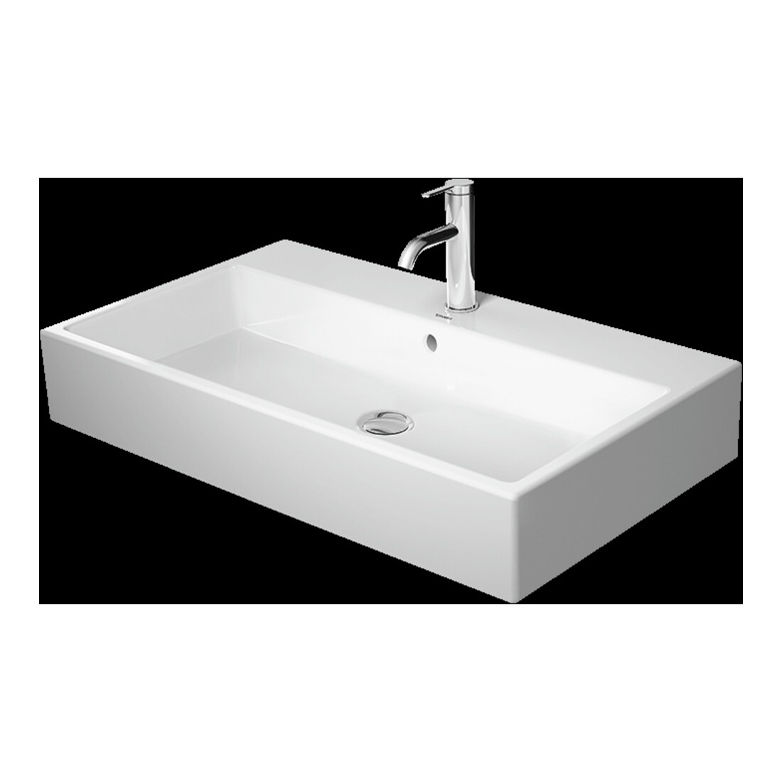 Duravit Meuble vasque Vero Air 80x47 cm, blanc, sans trop-plein, avec trou robinet, plan de robinetterie