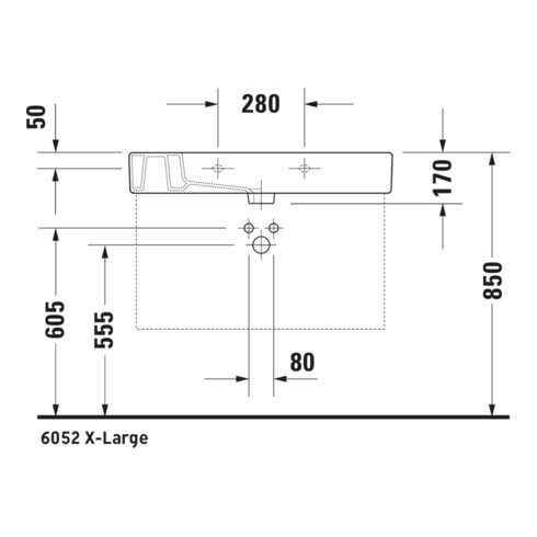 Duravit Meuble vasque Vero avec trou robinetterie, 85x49 cm, blanc