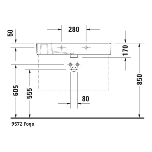 Duravit Meuble vasque Vero avec trou robinetterie, 85x49 cm, blanc