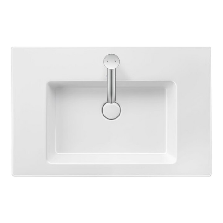 Duravit Meuble vasque White Tulip 75x49 cm, avec trou robinet, blanc, avec trop-plein, plan robinetterie
