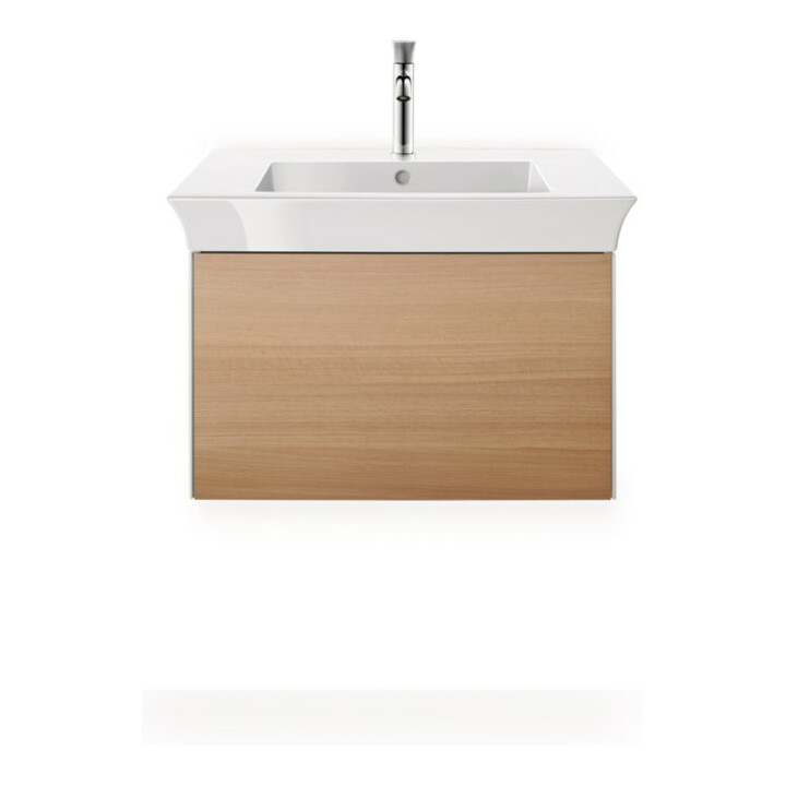 Duravit Meuble vasque White Tulip 75x49 cm, avec trou robinet, blanc, avec trop-plein, plan robinetterie