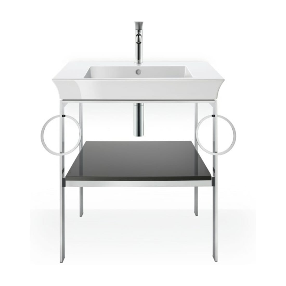 Duravit Meuble vasque White Tulip 75x49 cm, avec trou robinet, blanc, avec trop-plein, plan robinetterie