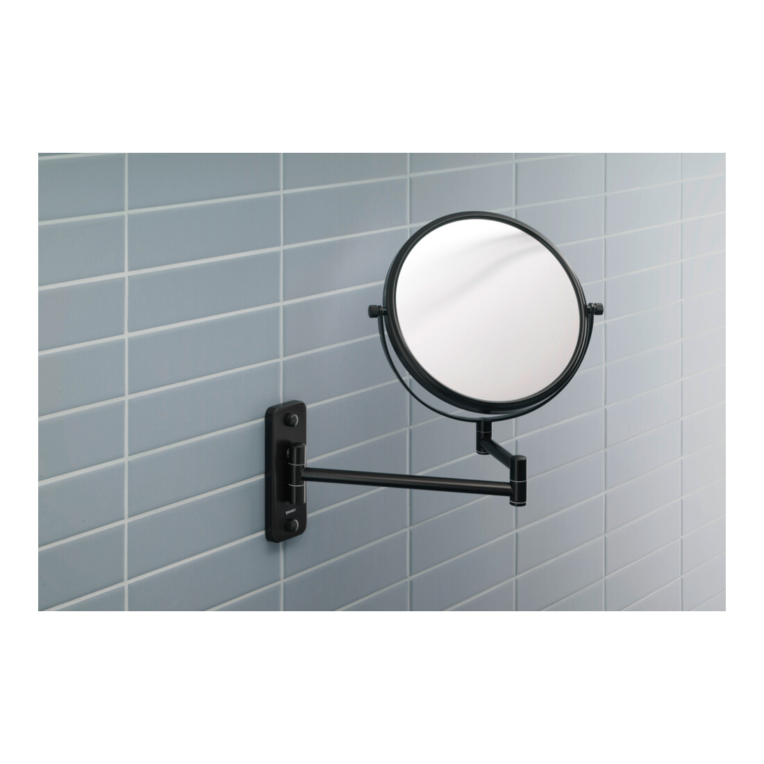 Duravit Miroir de maquillage D-Code 20,3x31x33 cm, grossissement 3x, noir mat