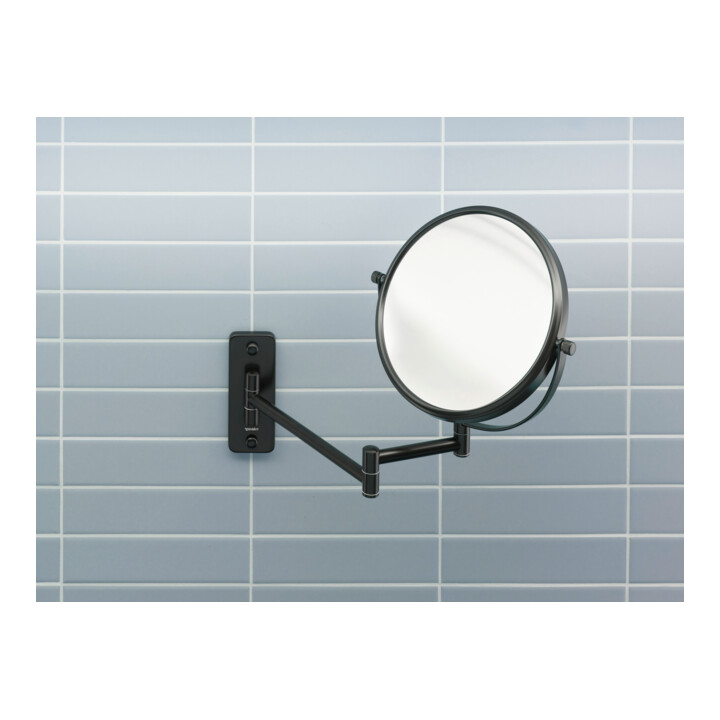 Duravit Miroir de maquillage D-Code 20,3x31x33 cm, grossissement 3x, noir mat
