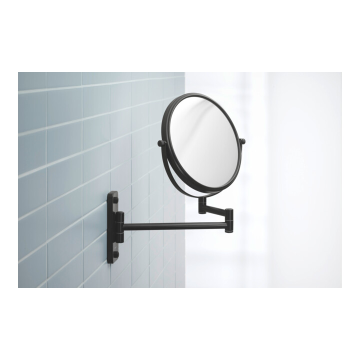 Duravit Miroir de maquillage D-Code 20,3x31x33 cm, grossissement 3x, noir mat
