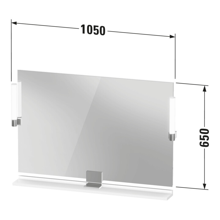 Duravit Miroir LED 9 W Sivida 105x65x3,6 cm, blanc chaud, au, stl, chromé G