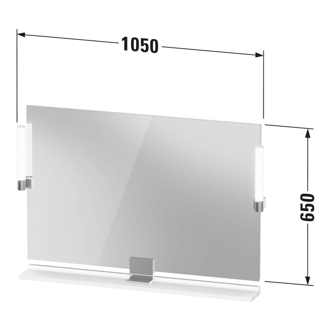 Duravit Miroir LED 9 W Sivida 105x65x3,6 cm, vert m, Leu., au, stl, G c