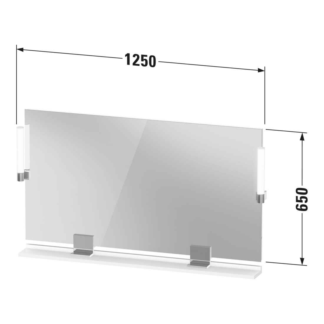 Duravit Miroir LED 9 W Sivida 125x65x3,6 mm, blanc chaud, avec interrupteur, acier, gris anthracite