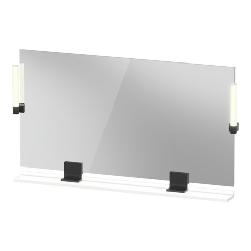 Duravit Miroir LED 9 W Sivida 125x65x3,6mm, blanc, lumière naturelle, acier, grand noir