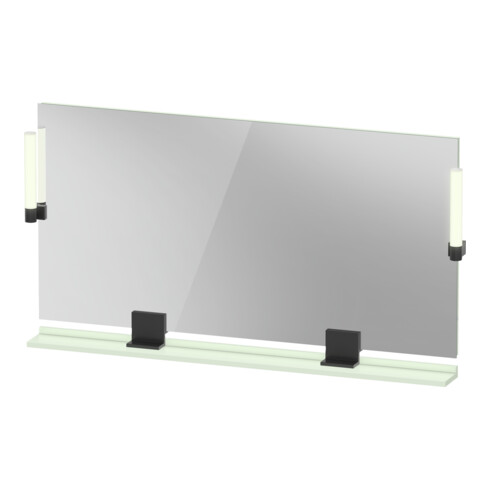 Duravit Miroir LED 9 W Sivida 133x65x3,6mm, gris, mat, lumière, au, acier, noir