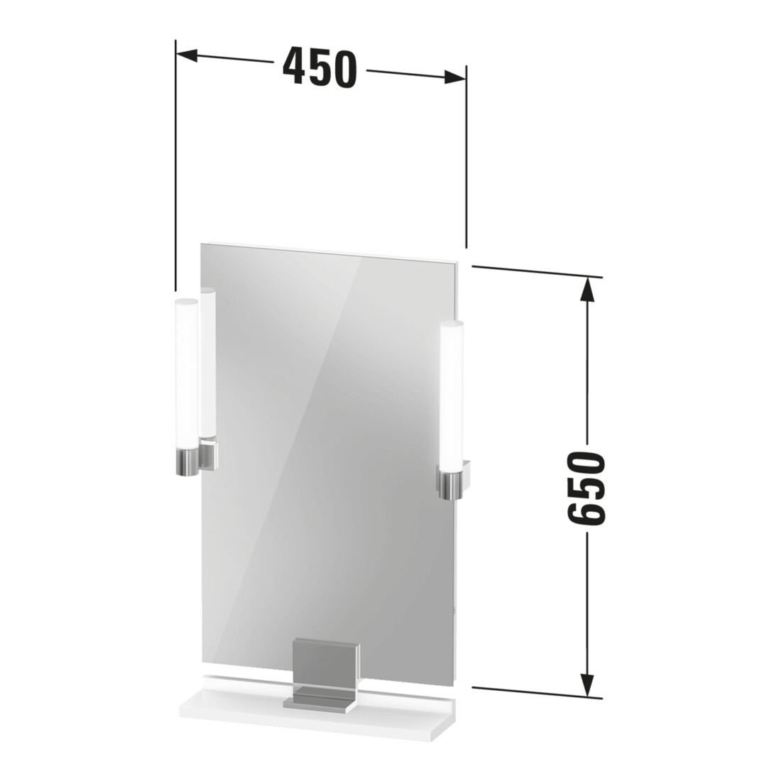 Duravit Miroir LED 9 W Sivida 45x65x3,6 cm, gris, Leu., au, stl, G chr