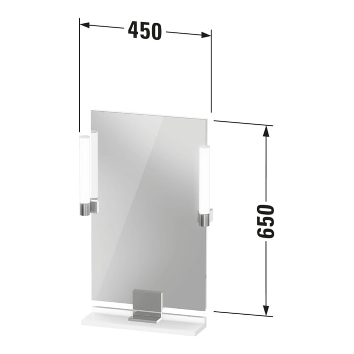 Duravit Miroir LED 9 W Sivida 45x65x3,6 cm, gris moyen, éclairage, au, stl, G sw