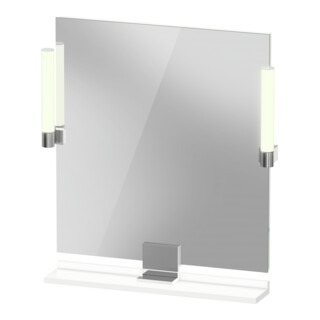 Duravit Miroir LED 9 W Sivida 65x65x3,6 cm, blanc, avec interrupteur, au, acier, chromé
